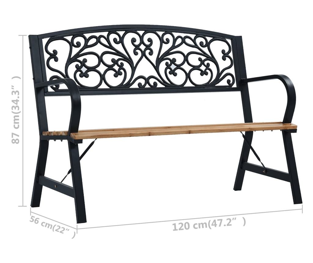 Vrtna klupa, 120 cm, drvo - 8