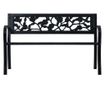Vrtna klupa, crna, 125 cm, čelik thumbnail 2