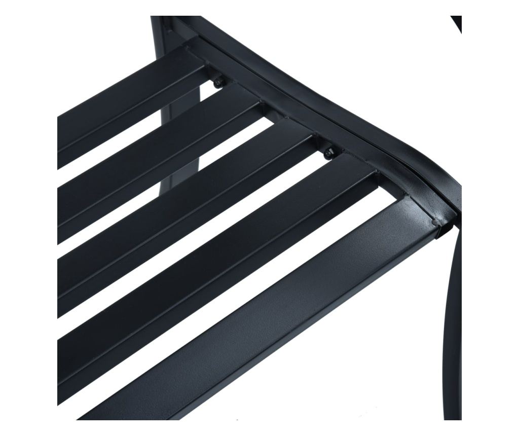 Vrtna klupa, crna, 125 cm, čelik - 6