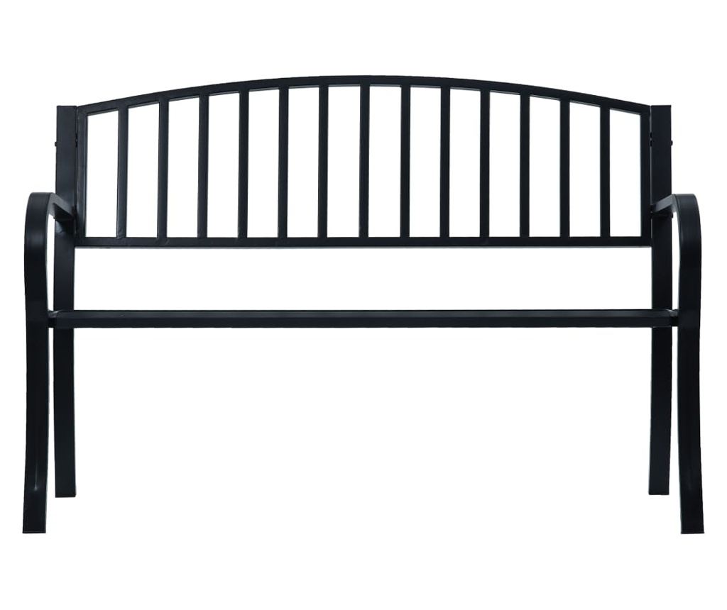 Vrtna klupa, crna, 125 cm, čelik - 2