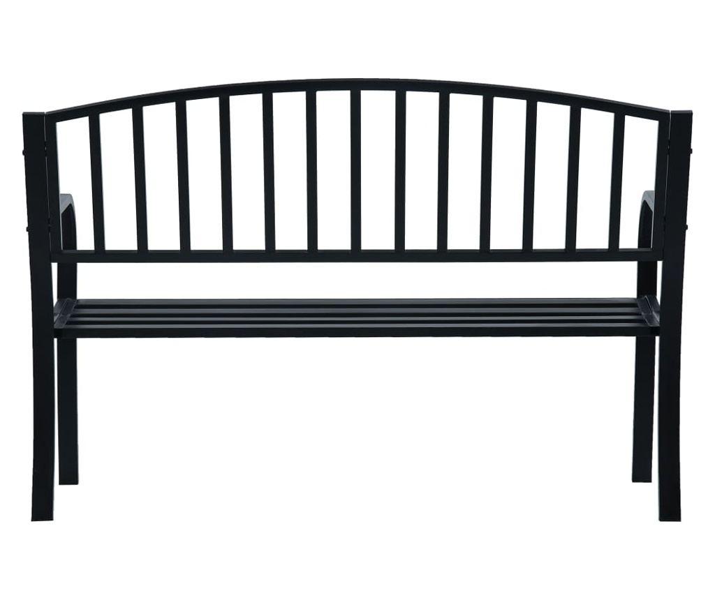 Vrtna klupa, crna, 125 cm, čelik - 4