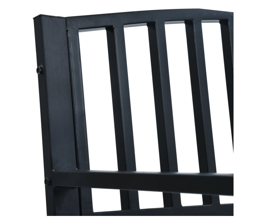 Vrtna klupa, crna, 125 cm, čelik - 5