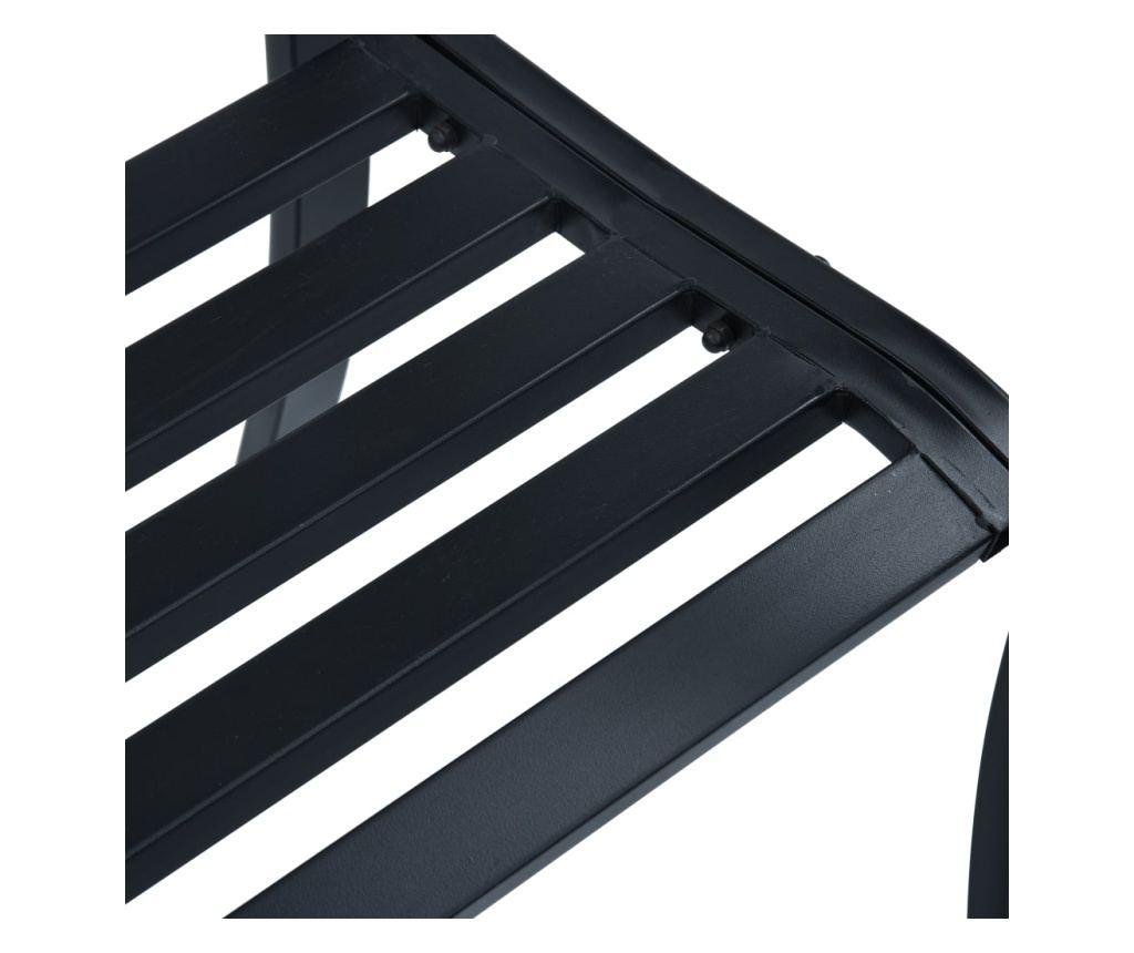 Vrtna klupa, crna, 125 cm, čelik - 6