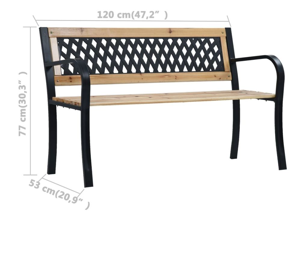 Vrtna klupa, 120 cm, drvo - 8