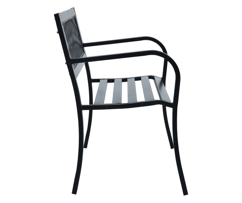 Vrtna klupa, crna, 125 cm, čelik - 3