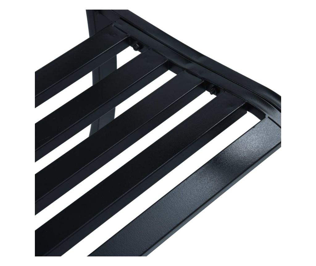 Vrtna klupa, crna, 125 cm, čelik - 5