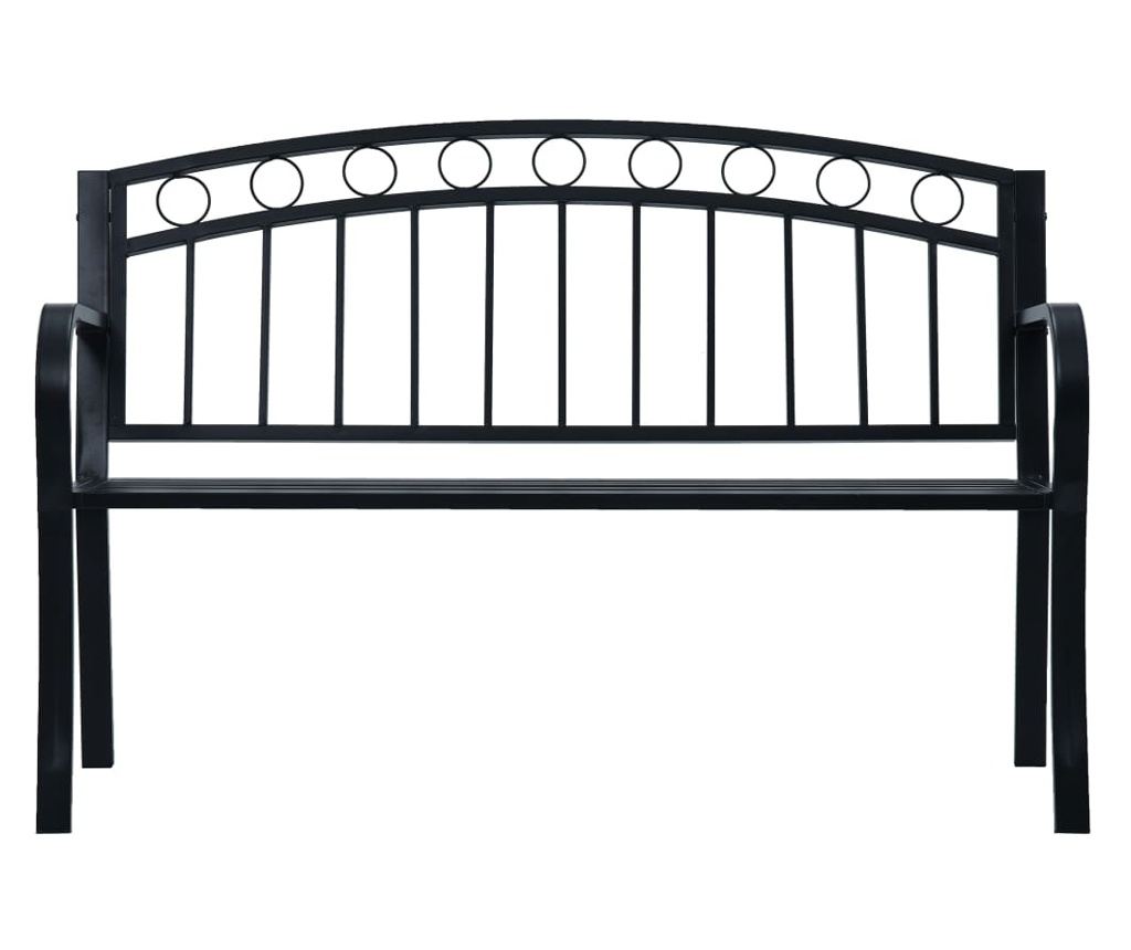 Vrtna klupa, crna, 125 cm, čelik - 2