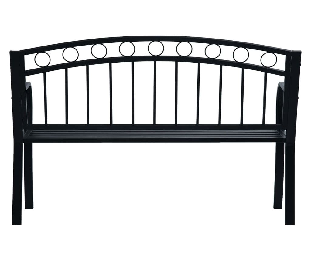 Vrtna klupa, crna, 125 cm, čelik - 4