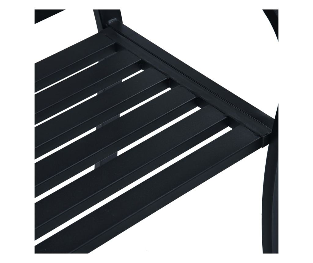 Vrtna klupa, crna, 125 cm, čelik - 6