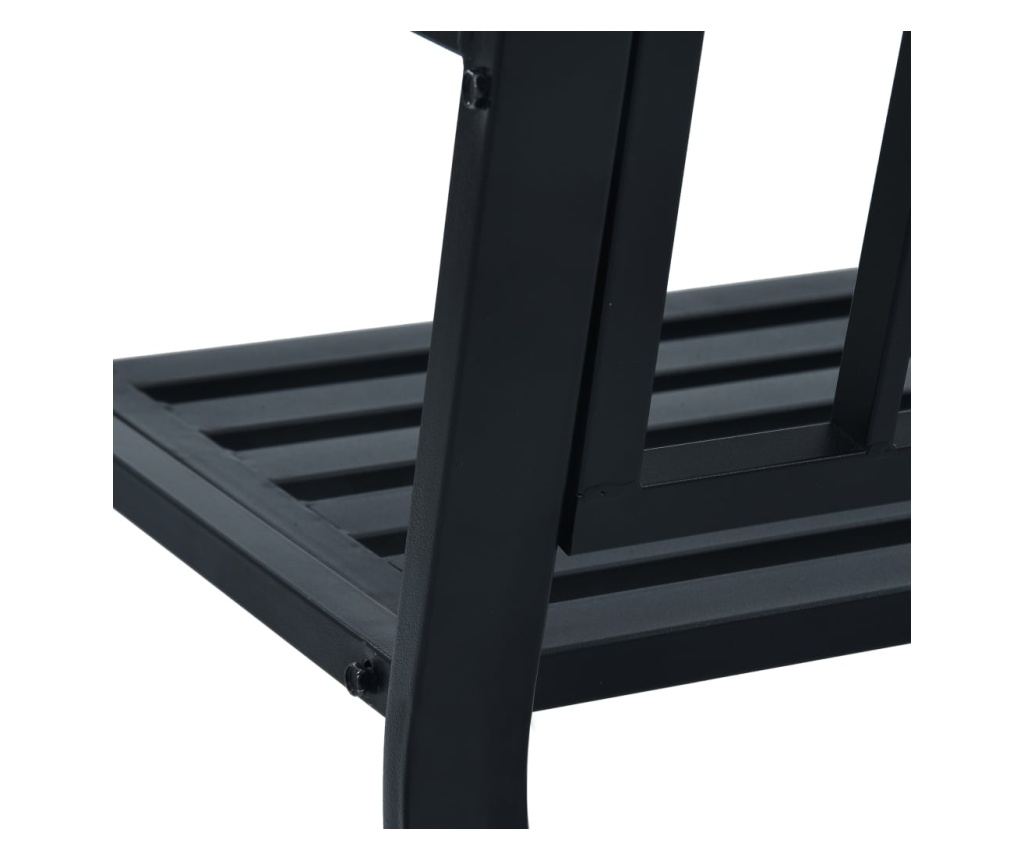 Vrtna klupa, crna, 125 cm, čelik - 7