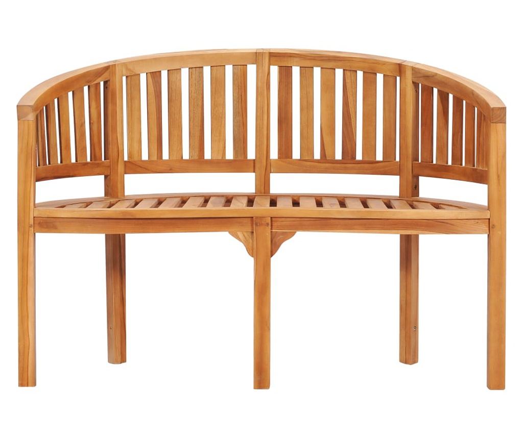 Banka ve tvaru banánu, 120 cm, masivní teakové dřevo - 2