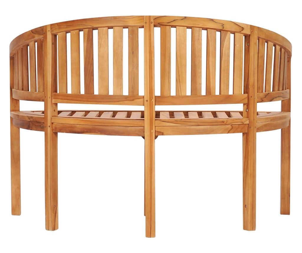Banka ve tvaru banánu, 120 cm, masivní teakové dřevo - 4