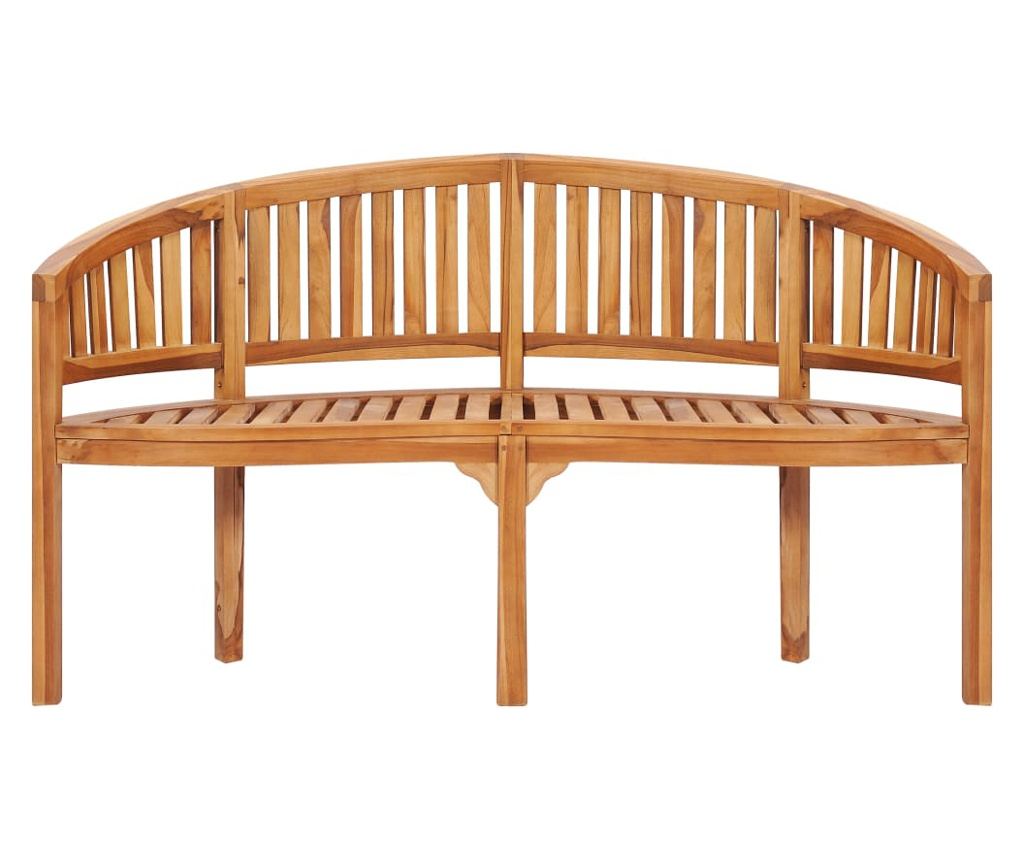 Banka ve tvaru banánu, 151 cm, masivní teakové dřevo - 2