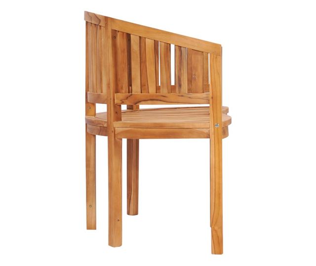 Klupa u obliku banane, 151 cm, masivno tikovo drvo