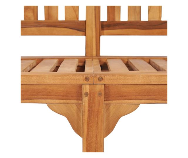 Klupa u obliku banane, 151 cm, masivno tikovo drvo