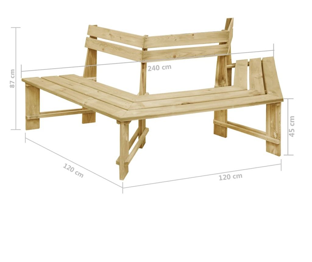Vrtna klupa, 240 cm, tretirani bor - 5