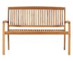 Vrtna klupa koja se može slagati, 2 mjesta, 128,5 cm, masivno tikovo drvo thumbnail 2