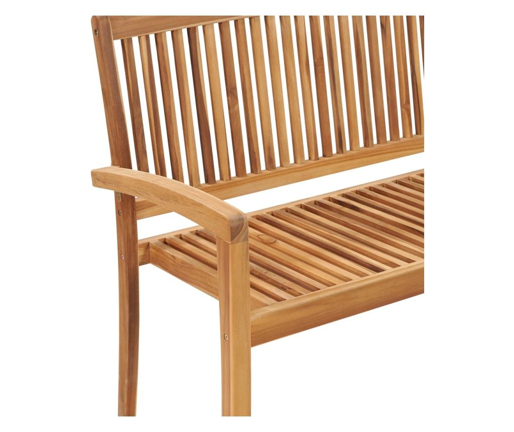 Vrtna klupa koja se može slagati, 2 mjesta, 128,5 cm, masivno tikovo drvo - 5