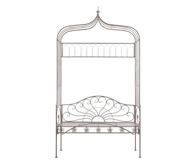 Vrtna klupa, vintage smeđa, 122 cm, željezo