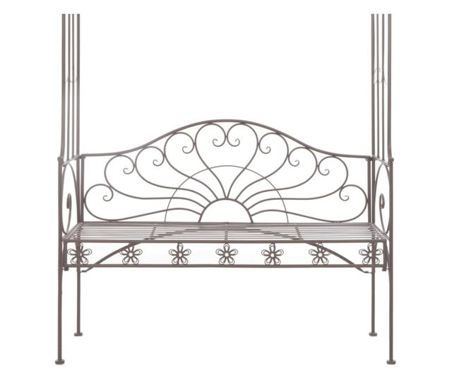 Vrtna klupa, vintage smeđa, 122 cm, željezo