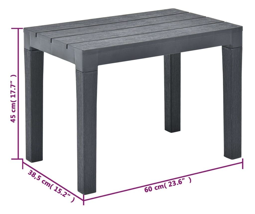 Vrtne klupe, 2 kom., antracit, plastika - 6