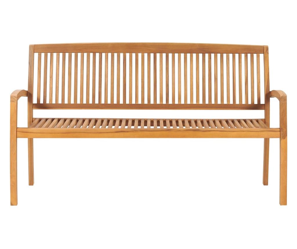 Vrtna klupa koja se može slagati, 3 mjesta, 159 cm, masivno tikovo drvo - 2