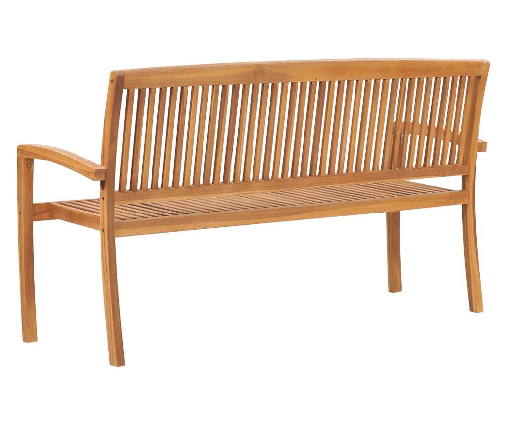 Vrtna klupa koja se može slagati, 3 mjesta, 159 cm, masivno tikovo drvo - 4