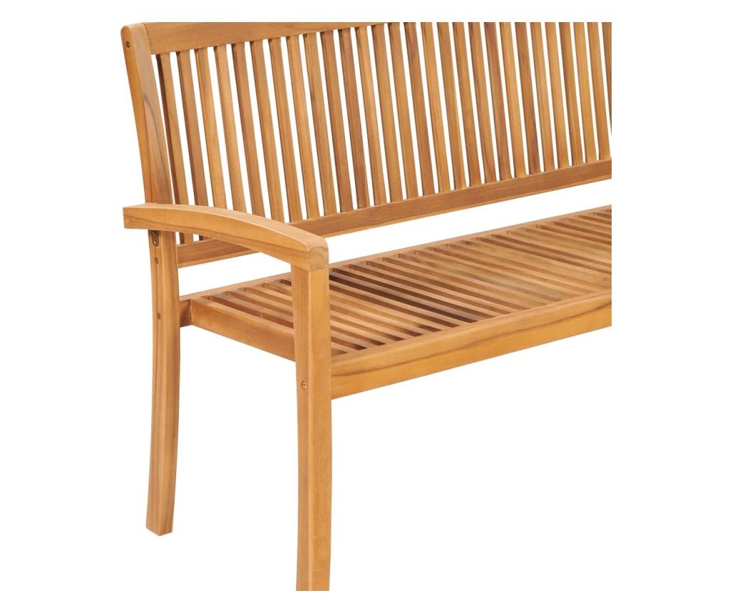 Vrtna klupa koja se može slagati, 3 mjesta, 159 cm, masivno tikovo drvo - 5