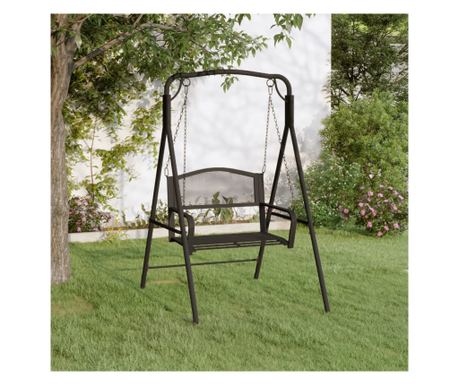 Klupe za ljuljanje, crna, 124 cm, čelik
