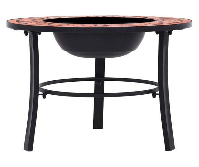 Ognjište s mozaikom, ciglasto, 68 cm, keramika