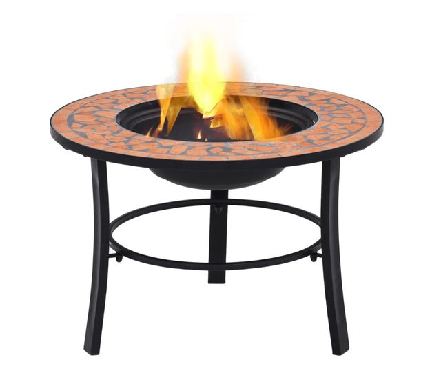 Ognjište s mozaikom, ciglasto, 68 cm, keramika