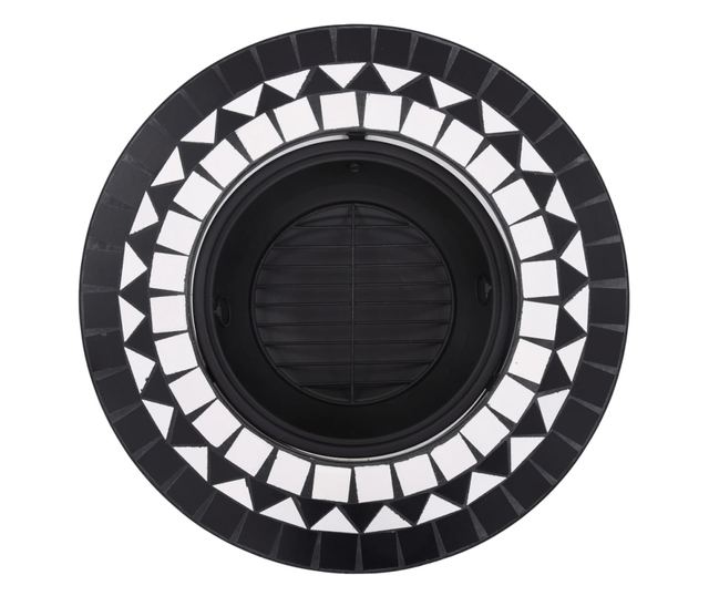 Vatrogasna jama s mozaikom, crno-bijela, 68 cm, keramika