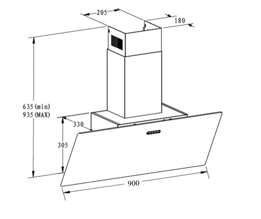 Bijela zidna napa 90 cm nehrđajući čelik i kaljeno staklo - 6