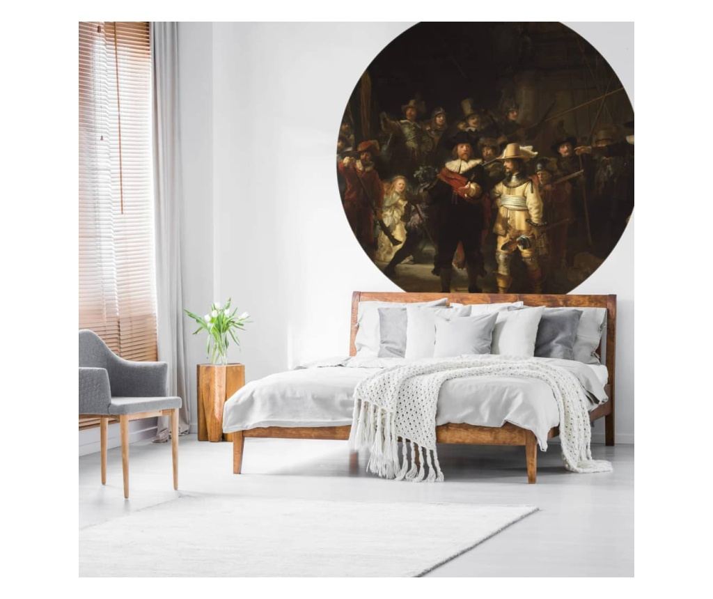 WallArt Tapeta v tvare kruhu Nočná hliadka, 142,5 cm - 3