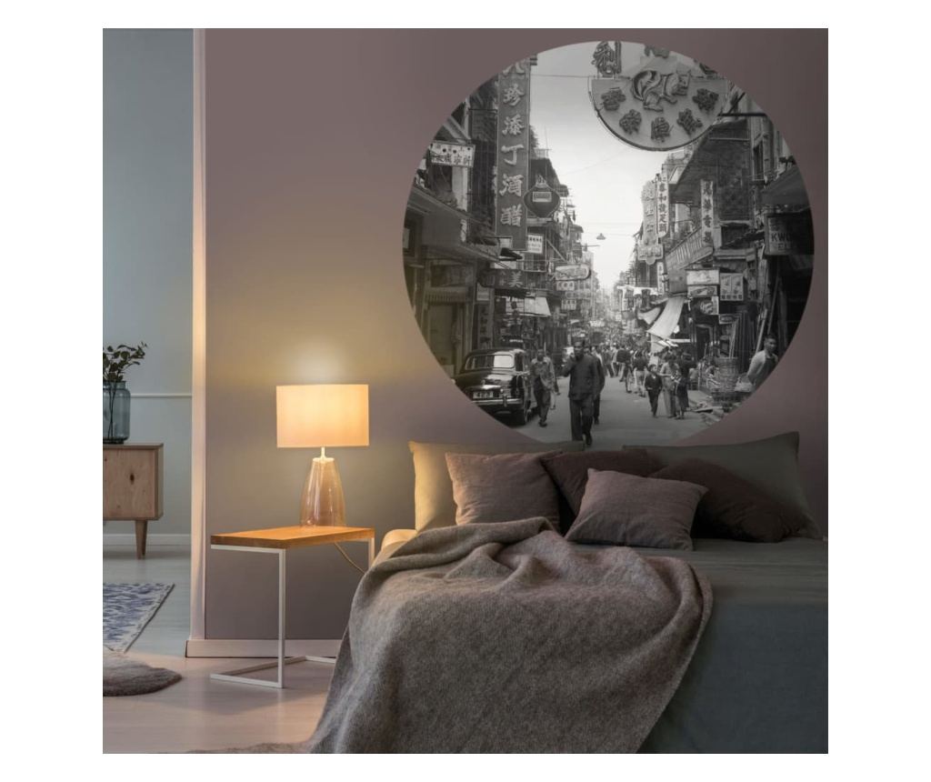 Tapeta ścienna w kształcie koła „Hong Kong the Old Days”, 190 cm - 5
