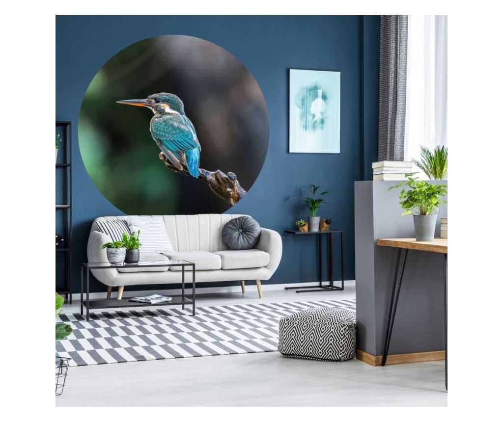 Tapeta v tvare kruhu „The Kingfisher”, 142,5 cm - 4