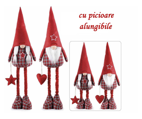 Set od 2 figurice Božić i Djed Mraz tekstil 21x14x94 cm