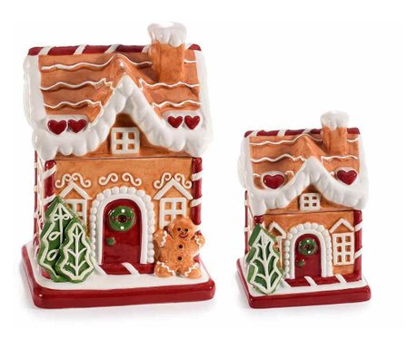 Set od 2 staklenke Ceramic Sweet Cake House 13,5x11,5x19,5 cm, 9x8x13 cm