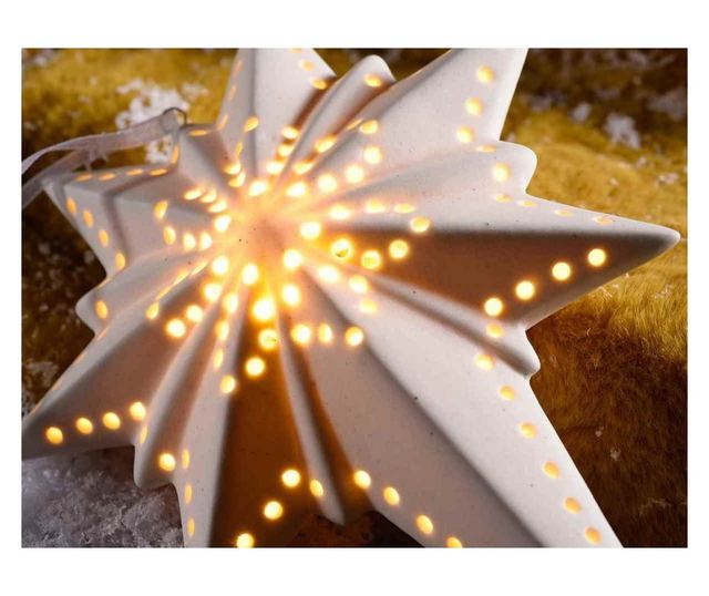 Set 3 Stelute portelan alb cu led 11.5x3.5x14.5 cm
