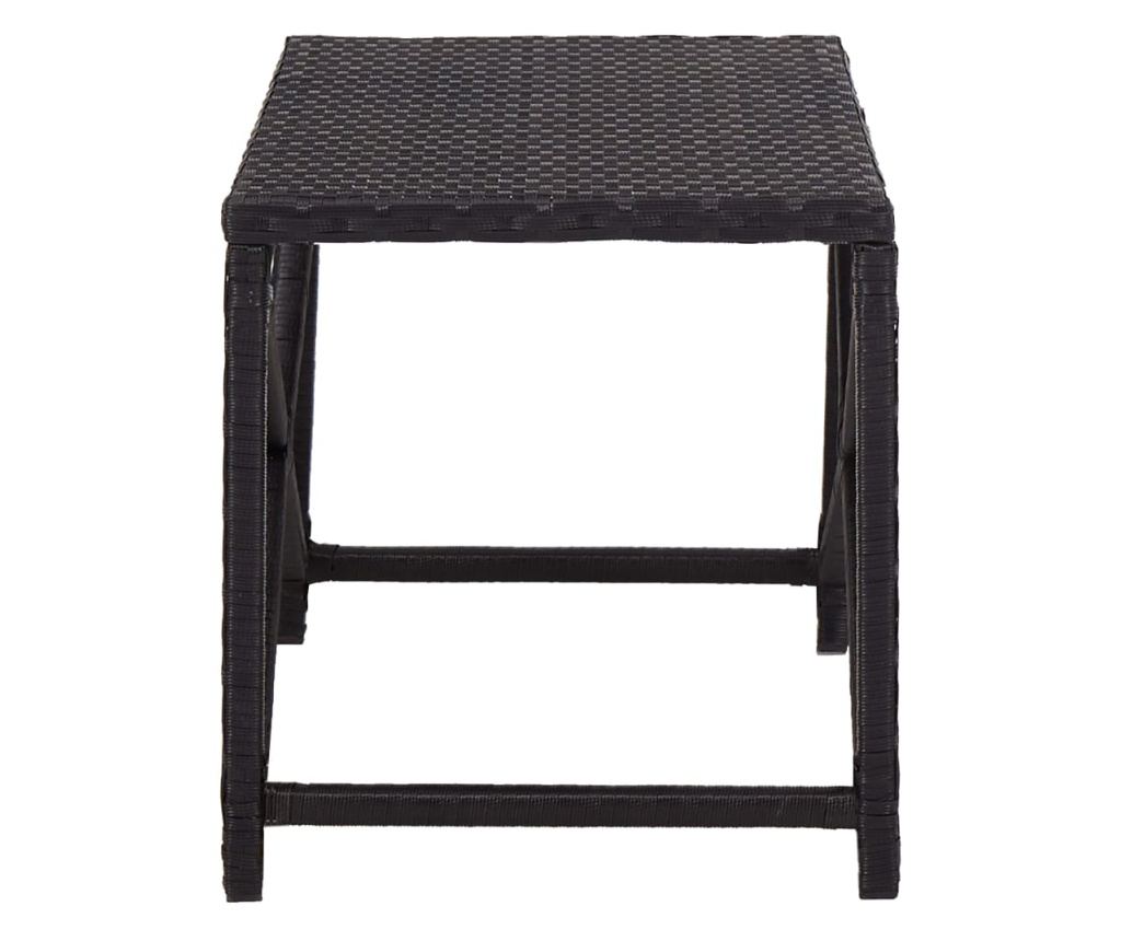 Vrtna klupa, crna, 80 cm, poliratan - 3