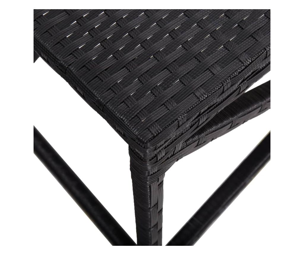 Vrtna klupa, crna, 80 cm, poliratan - 4