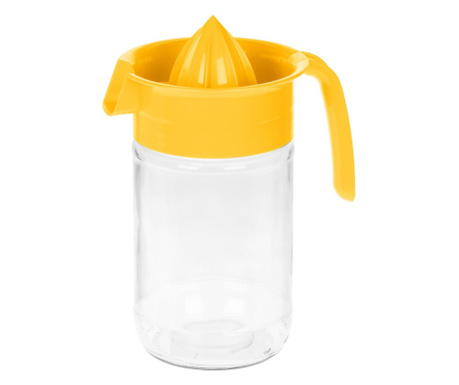 Kézi citrusfacsaró Excellent Houseware, üveg/műanyag, 10x19 cm, 660 ml, sárga