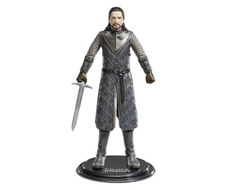 Artikulált figura Game of Thrones IdeallStore®, Jon Snow, gyűjtői kiadás, 19 cm, állvánnyal együtt