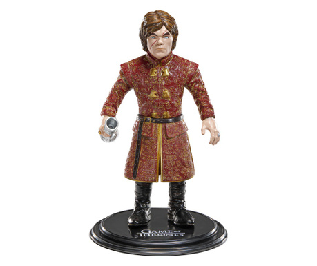 Figurina articulata Game of Thrones IdeallStore®, Tyrion Lannister, editie de colectie, 14.5 cm, stativ inclus