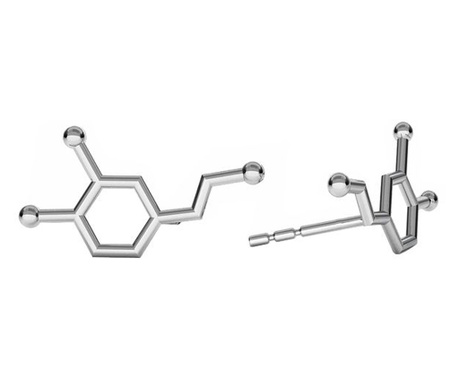 Cercei din argint 925, cu tija, dopamina, cutie bijuterii