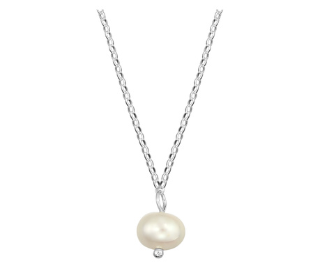 Colier din argint cu perla naturala, 40-45 cm