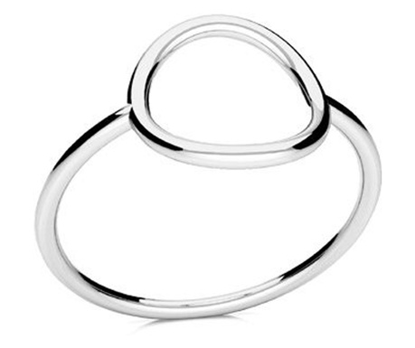 Inel cu cerc din argint 925 placat cu platina, Circle Ring, marimea 52