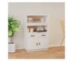 Tall Cabinet, White, 67x40x108.5 cm, Solid Pine Wood