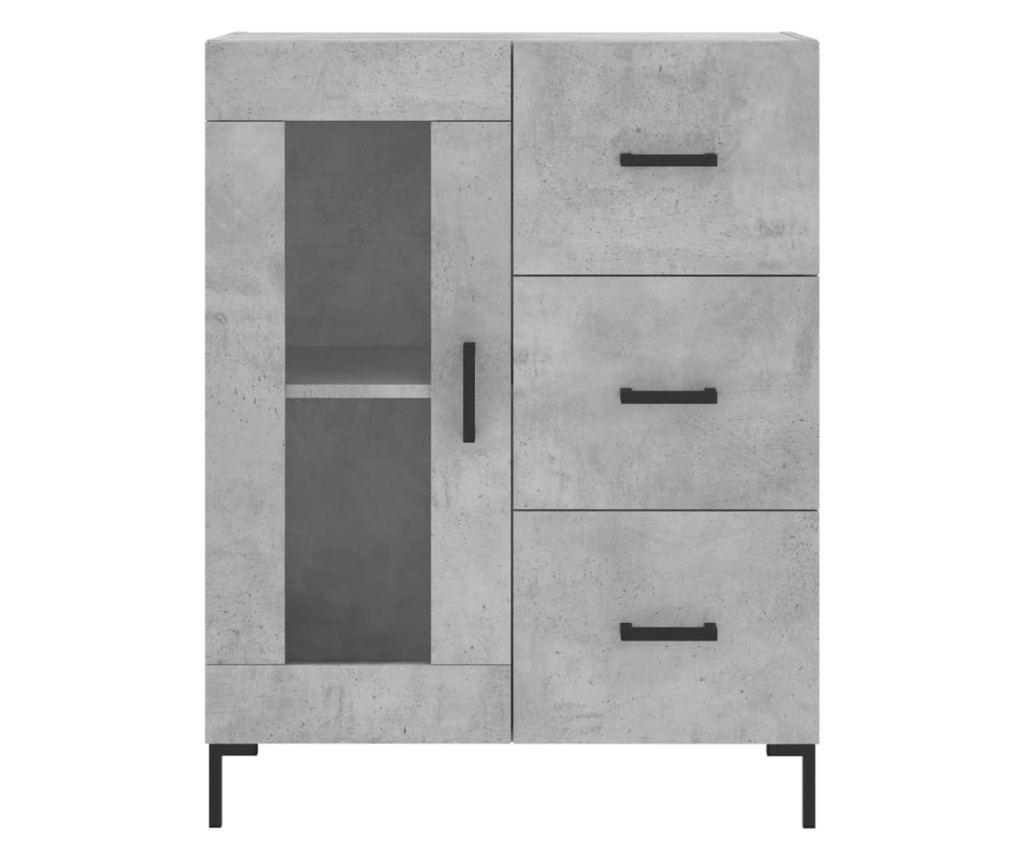 Visoka komoda betonsko siva 69,5x34x180 cm inženirski les - 8