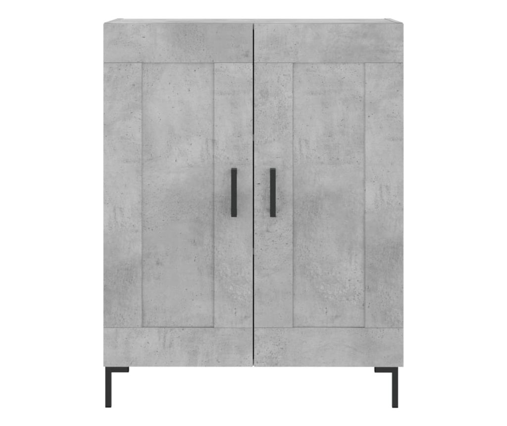 Visoka komoda betonsko siva 69,5x34x180 cm inženirski les - 8